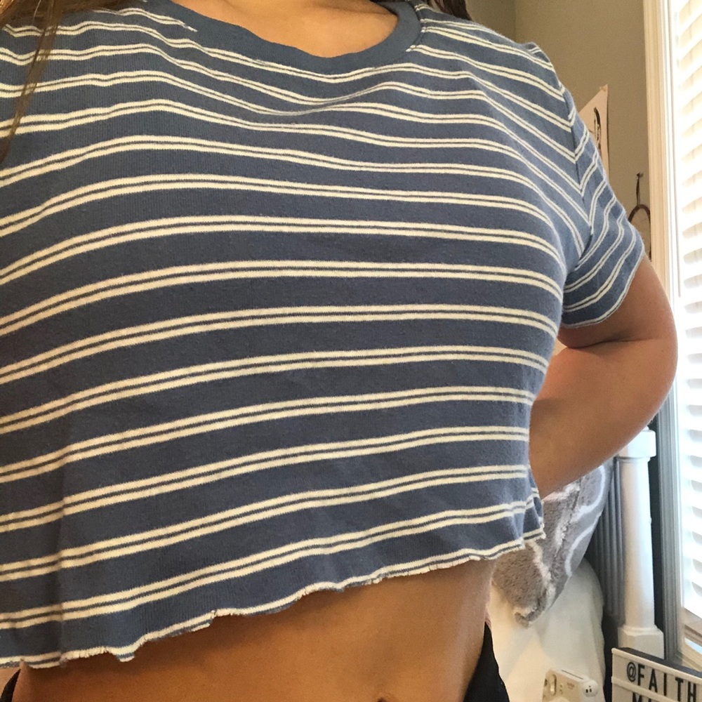 Striped crop tee